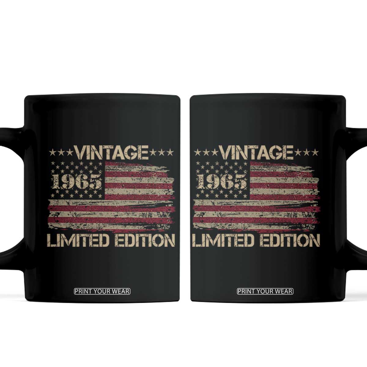 Vintage 1965 Birthday Coffee Mug Limited Edition Retro American Flag TS10 Black Print Your Wear