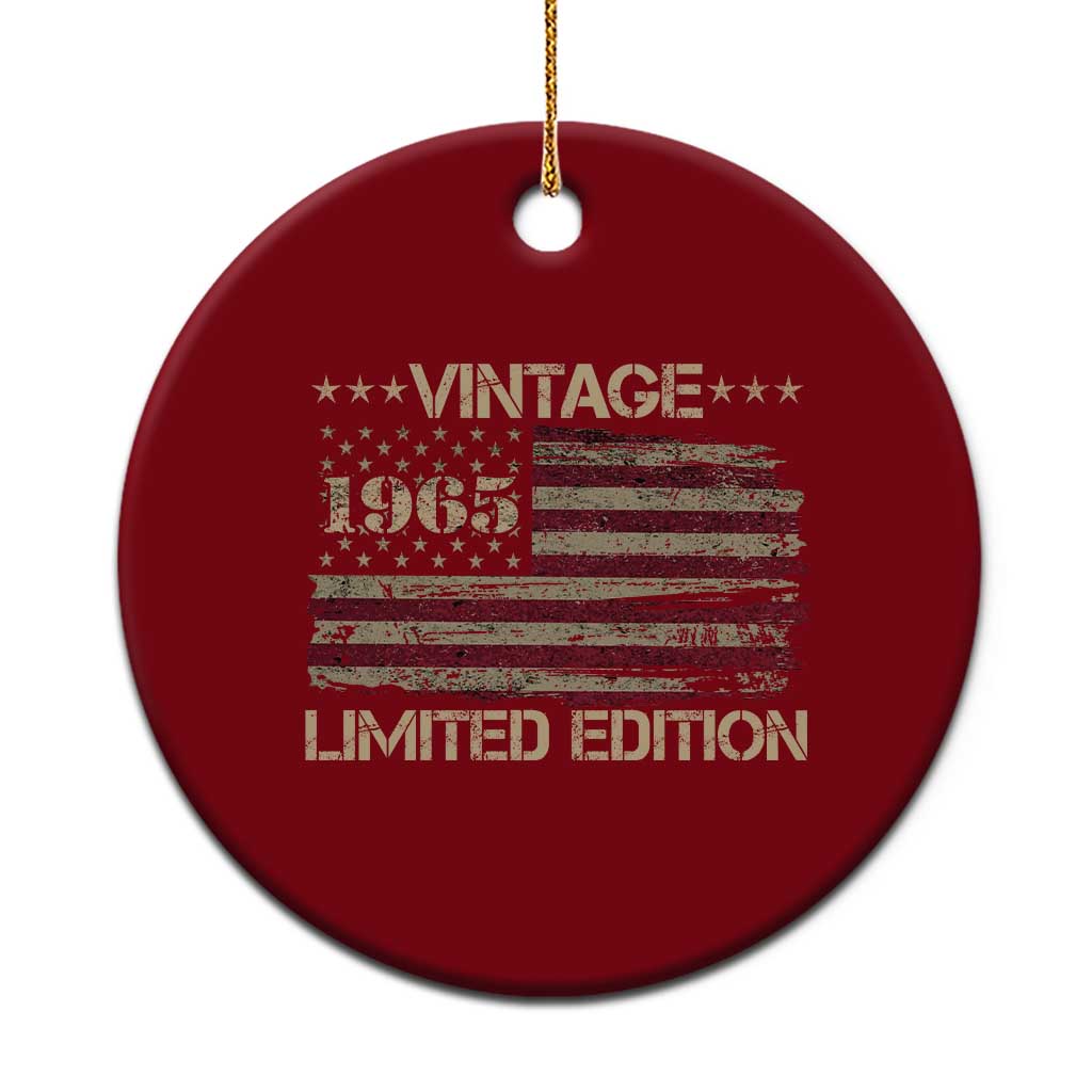 Vintage 1965 Birthday Ceramic Ornament Limited Edition Retro American Flag TS10 1pc Red Print Your Wear