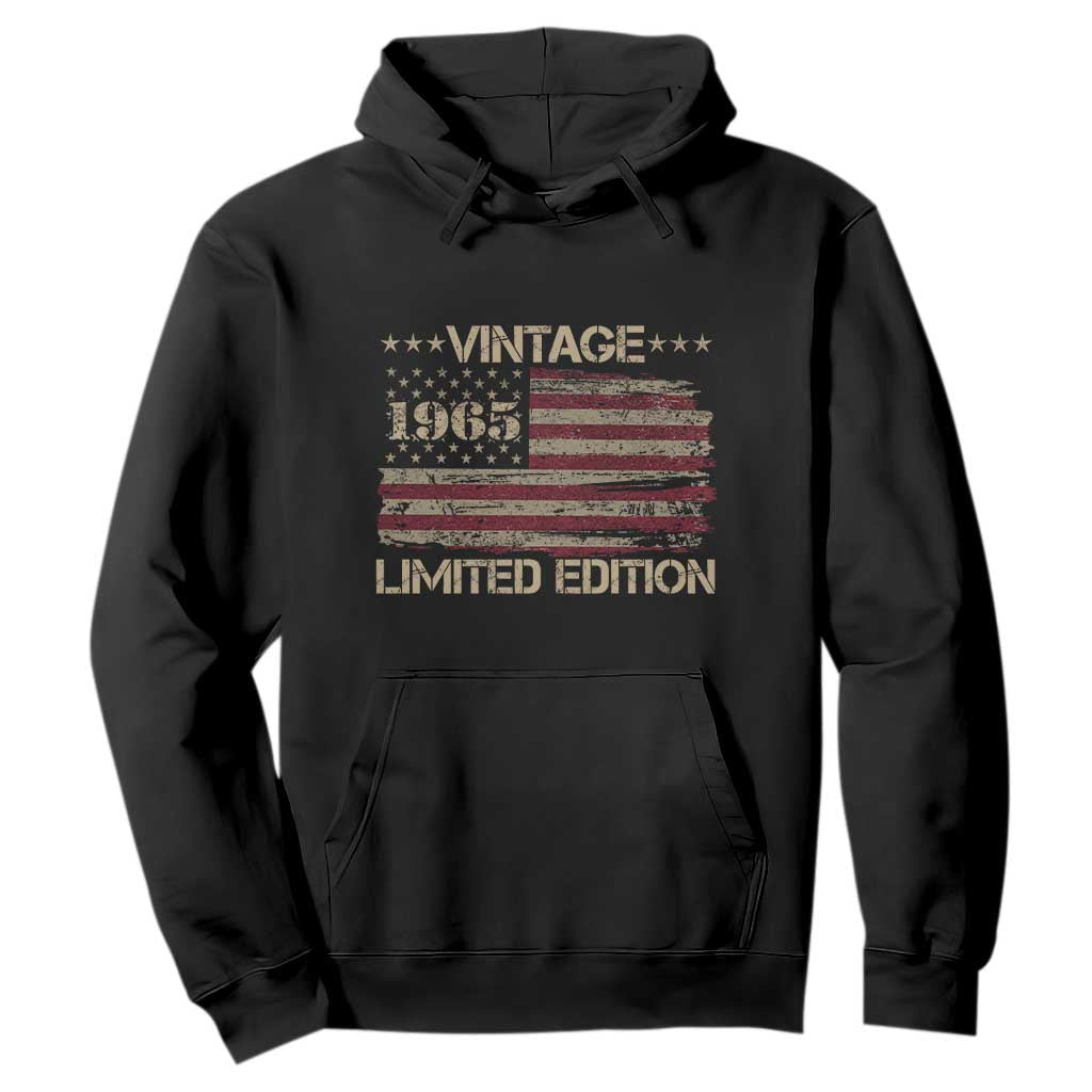 Vintage 1965 Birthday Hoodie Limited Edition Retro American Flag TS10 Black Print Your Wear