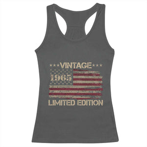 Vintage 1965 Birthday Racerback Tank Top Limited Edition Retro American Flag TS10 Dark Heather Print Your Wear