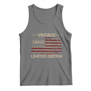 Vintage 1965 Birthday Tank Top Limited Edition Retro American Flag TS10 Black Heather Print Your Wear
