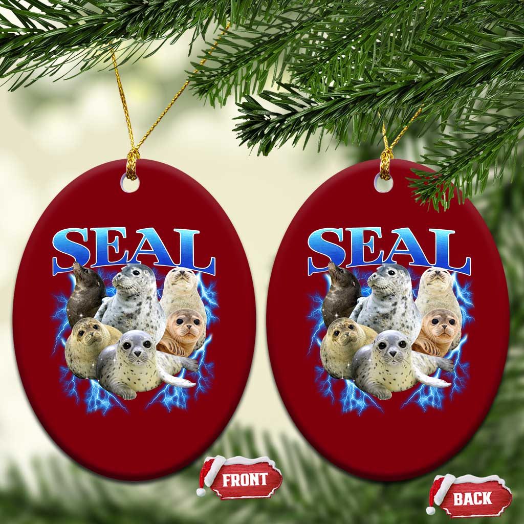 Baby Seals Ceramic Ornament Retro Sea Dog Bootleg Vintage Graphic 90s TS10 Print Your Wear