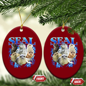 Baby Seals Ceramic Ornament Retro Sea Dog Bootleg Vintage Graphic 90s TS10 Print Your Wear
