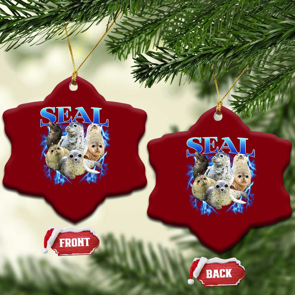 Baby Seals Ceramic Ornament Retro Sea Dog Bootleg Vintage Graphic 90s TS10 Print Your Wear