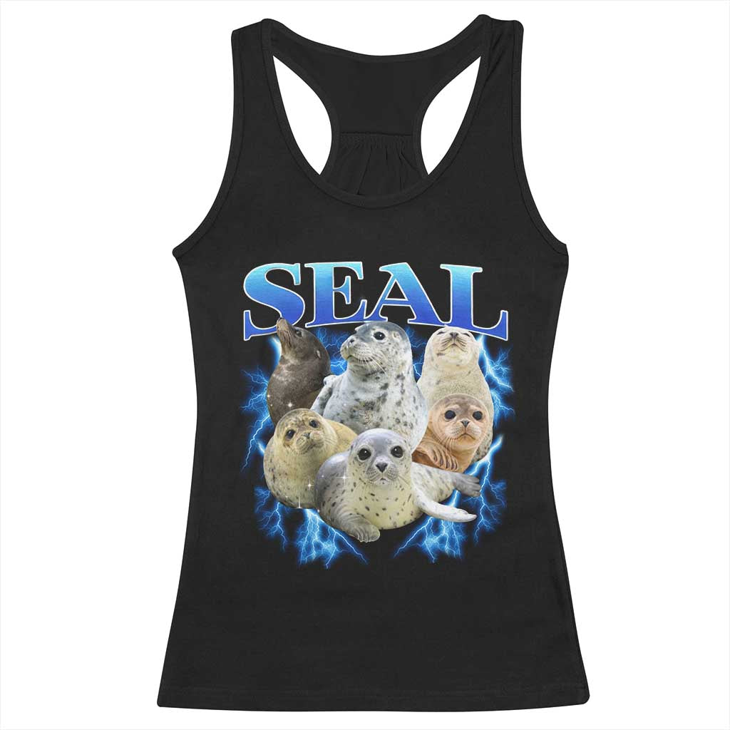 Baby Seals Racerback Tank Top Retro Sea Dog Bootleg Vintage Graphic 90s TS10 Black Print Your Wear
