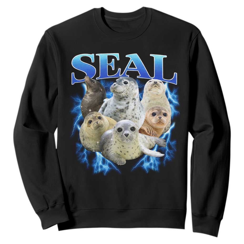 Baby Seals Sweatshirt Retro Sea Dog Bootleg Vintage Graphic 90s TS10 Black Print Your Wear