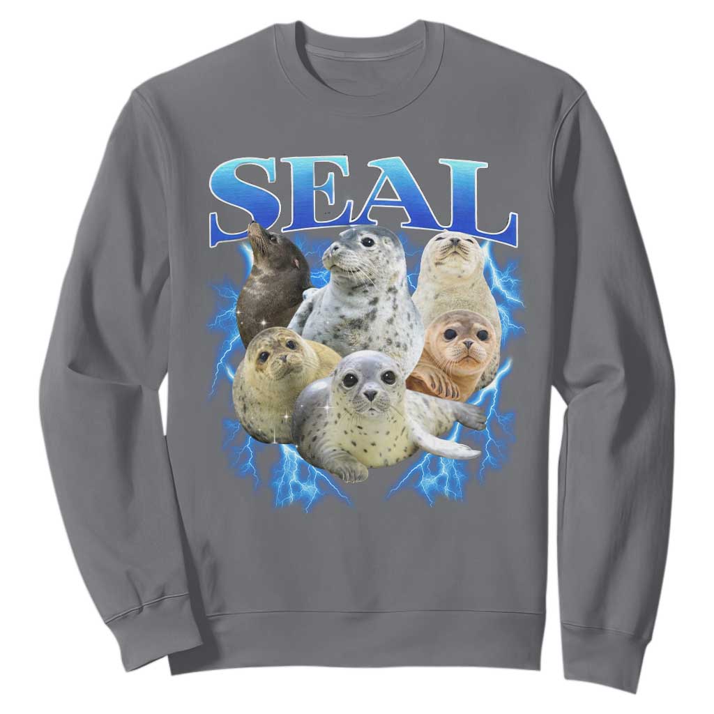 Baby Seals Sweatshirt Retro Sea Dog Bootleg Vintage Graphic 90s TS10 Charcoal Print Your Wear