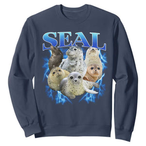 Baby Seals Sweatshirt Retro Sea Dog Bootleg Vintage Graphic 90s TS10 Navy Print Your Wear