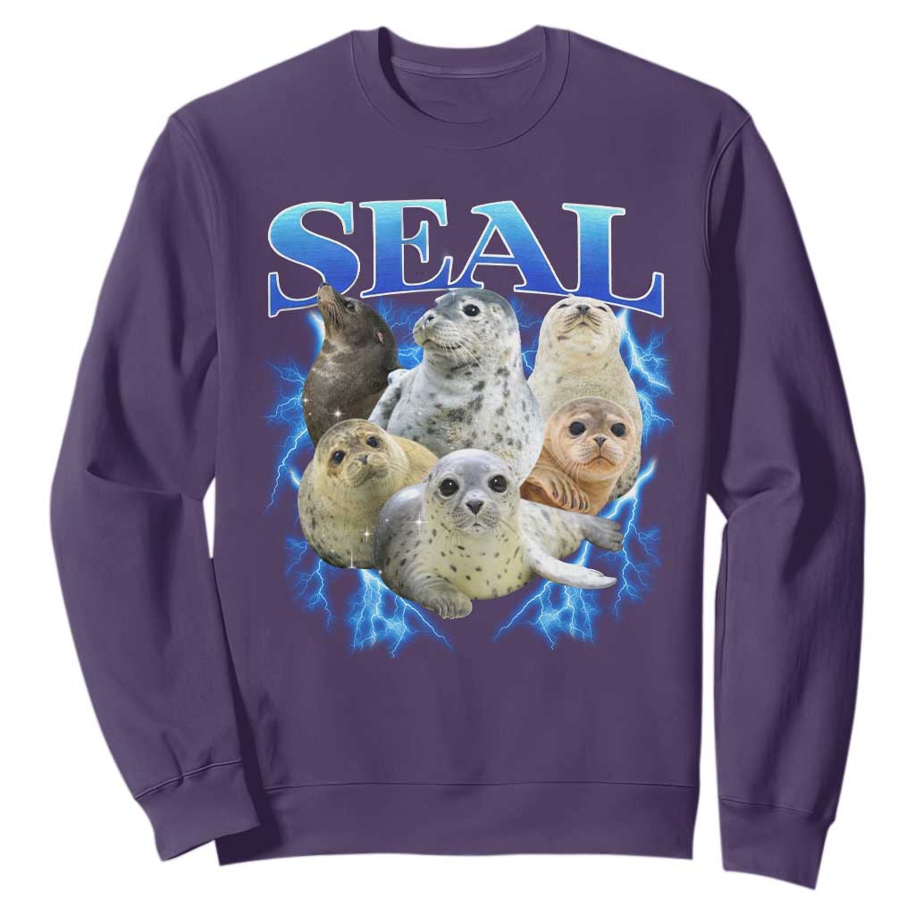 Baby Seals Sweatshirt Retro Sea Dog Bootleg Vintage Graphic 90s TS10 Purple Print Your Wear