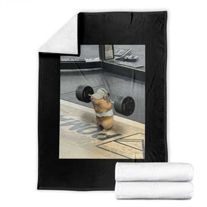 Hamster Gym Throw Blanket Funny Rat Workout Weightlifting Pump Cover TS10 Black Print Your Wear