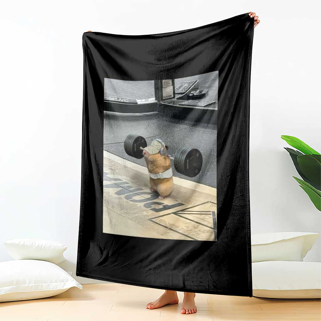 Hamster Gym Throw Blanket Funny Rat Workout Weightlifting Pump Cover TS10 Print Your Wear