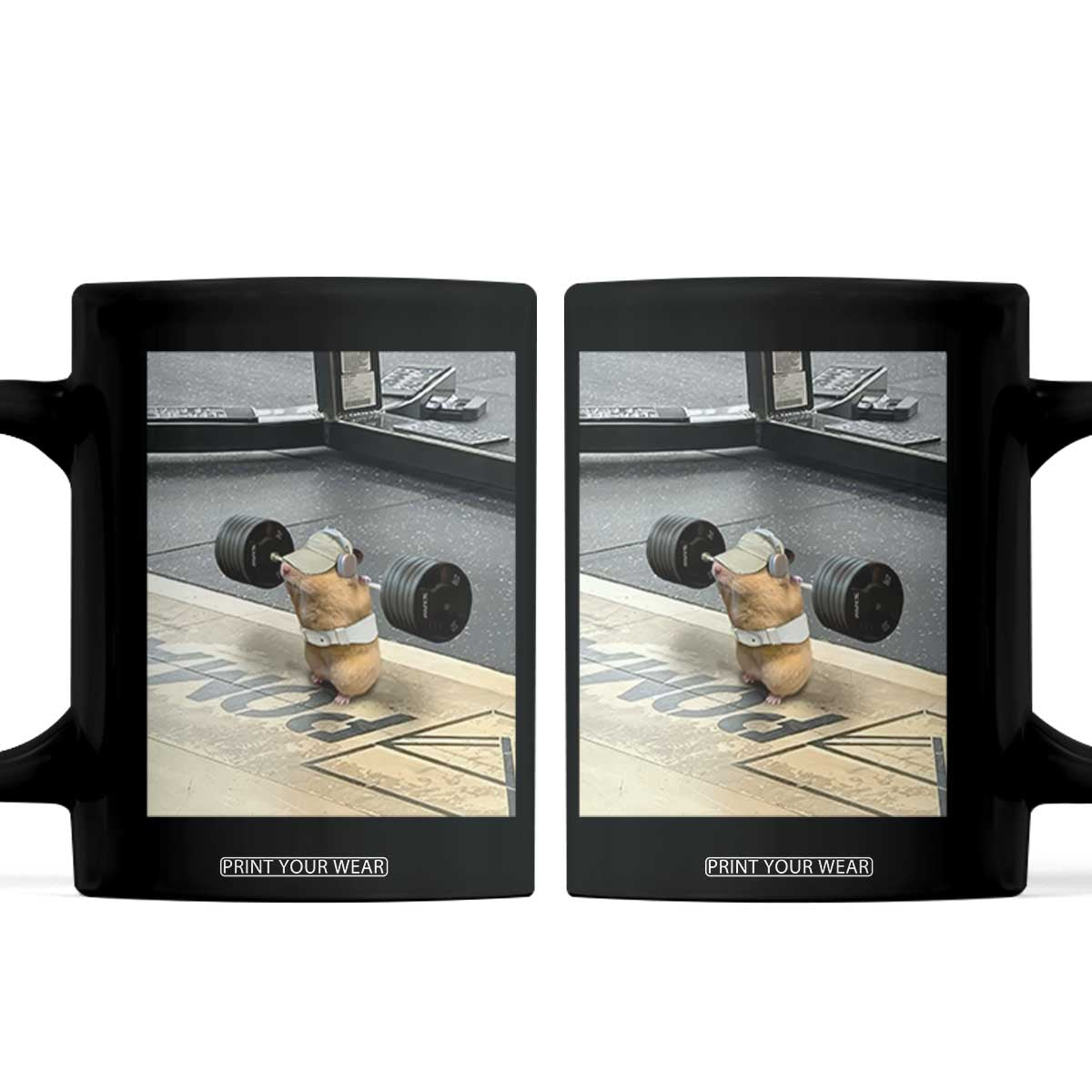 Hamster Gym Coffee Mug Funny Rat Workout Weightlifting Pump Cover TS10 Black Print Your Wear