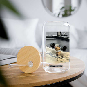 Hamster Gym Glass Can Funny Rat Workout Weightlifting Pump Cover TS10 Print Your Wear