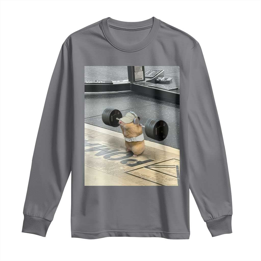 Hamster Gym Long Sleeve Shirt Funny Rat Workout Weightlifting Pump Cover TS10 Charcoal Print Your Wear