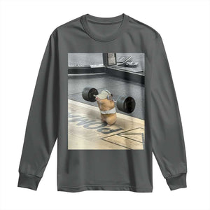Hamster Gym Long Sleeve Shirt Funny Rat Workout Weightlifting Pump Cover TS10 Dark Heather Print Your Wear
