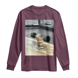 Hamster Gym Long Sleeve Shirt Funny Rat Workout Weightlifting Pump Cover TS10 Maroon Print Your Wear