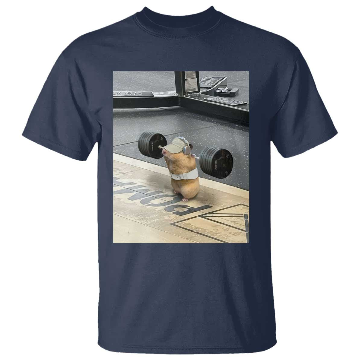 Hamster Gym T Shirt Funny Rat Workout Weightlifting Pump Cover TS10 Navy Print Your Wear