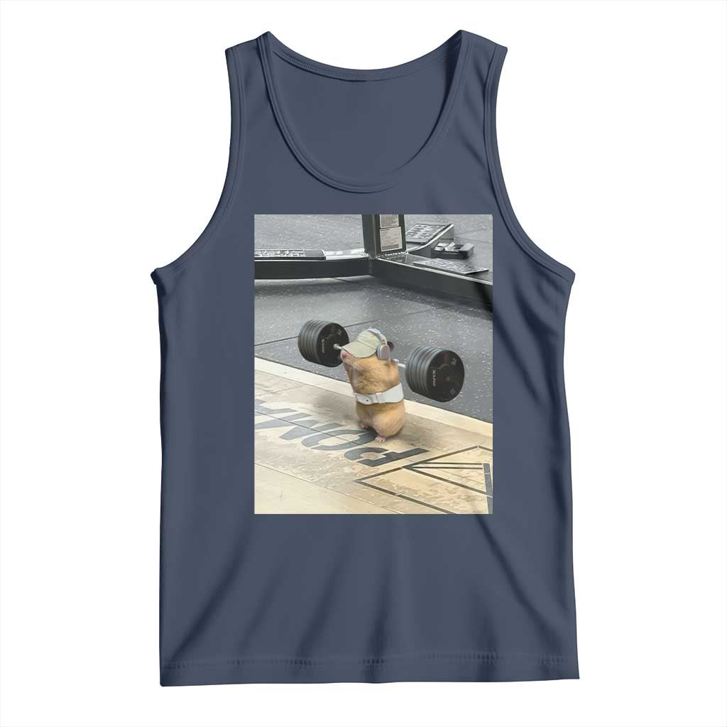 Hamster Gym Tank Top Funny Rat Workout Weightlifting Pump Cover TS10 Navy Print Your Wear