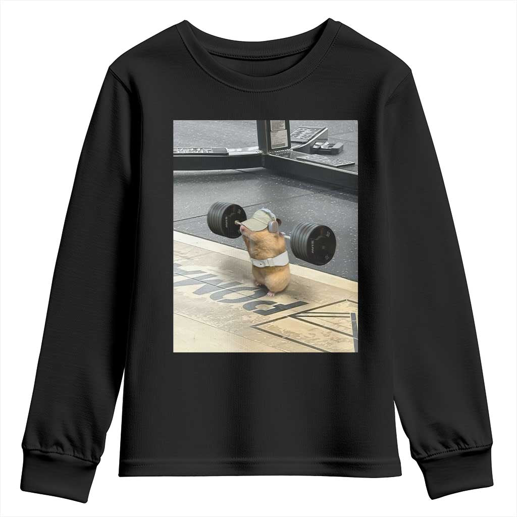 Hamster Gym Youth Sweatshirt Funny Rat Workout Weightlifting Pump Cover TS10 Black Print Your Wear