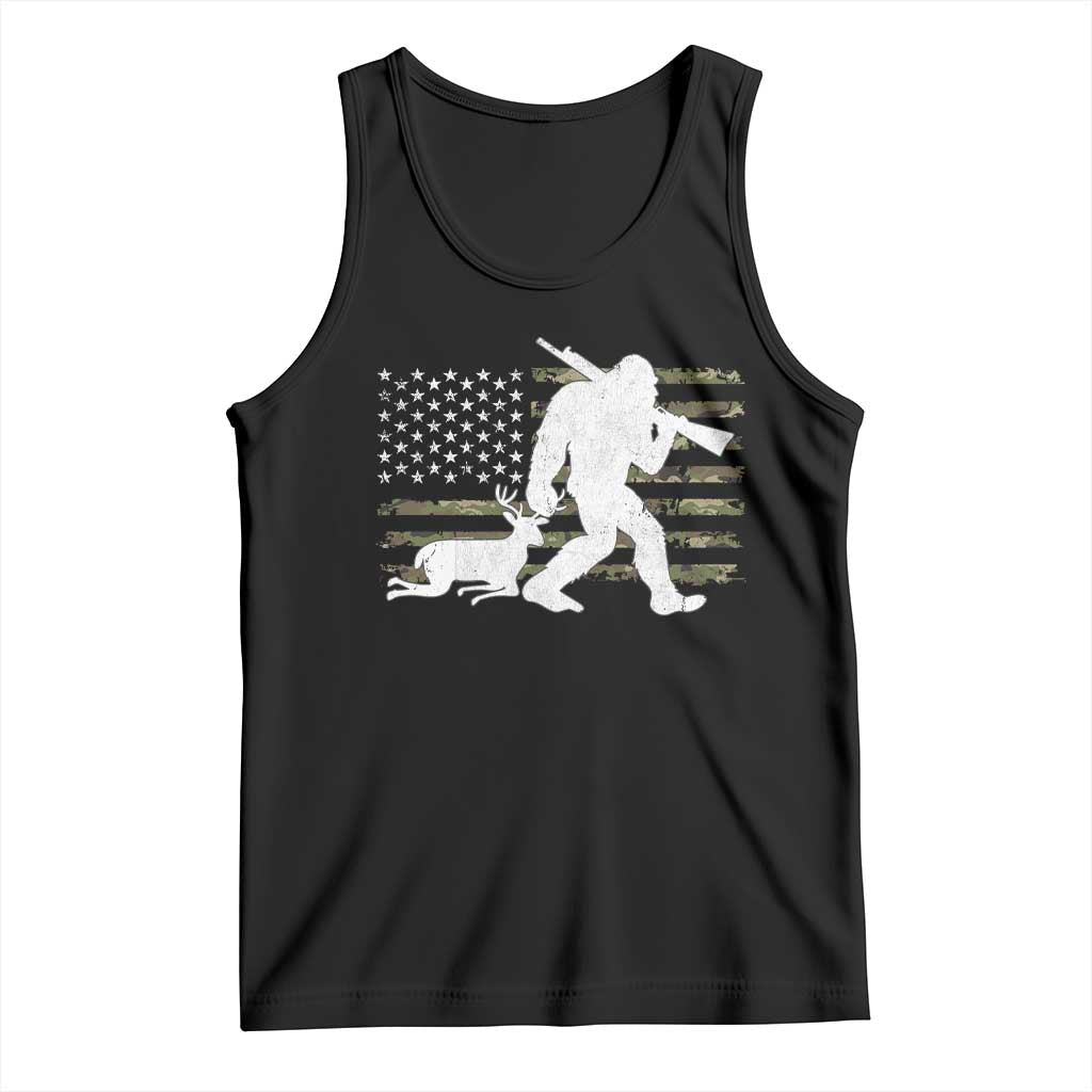 Bigfoot Camo Deer Hunting Tank Top Camo USA Flag Buck Season Sasquatch TS10 Black Print Your Wear