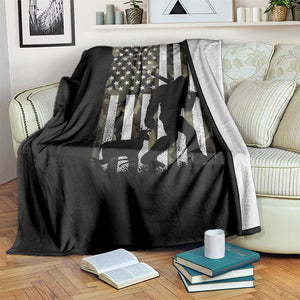 Bigfoot Deer Hunting Throw Blanket Camo US Flag Deer Elk Buck Hunting Hunter Dad TS10 Print Your Wear