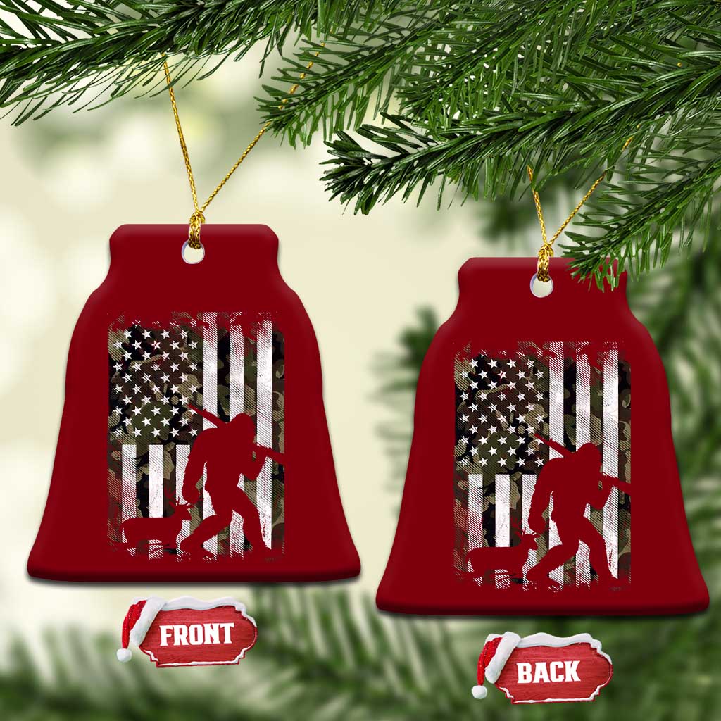 Bigfoot Deer Hunting Ceramic Ornament Camo US Flag Deer Elk Buck Hunting Hunter Dad TS10 Print Your Wear
