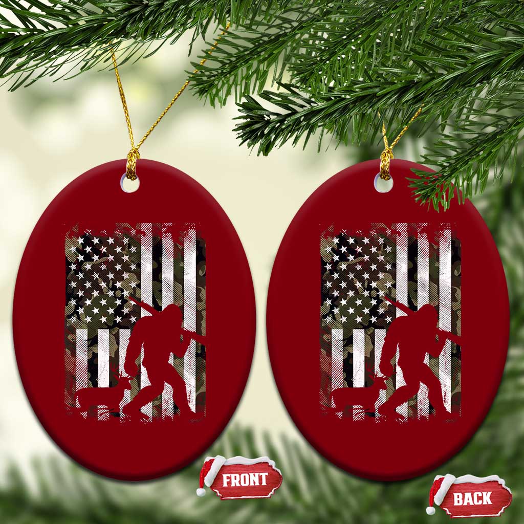 Bigfoot Deer Hunting Ceramic Ornament Camo US Flag Deer Elk Buck Hunting Hunter Dad TS10 Print Your Wear
