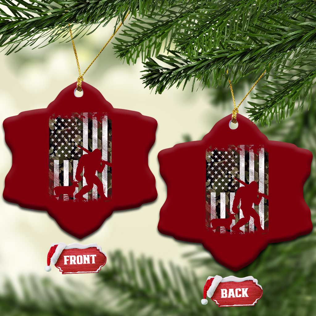 Bigfoot Deer Hunting Ceramic Ornament Camo US Flag Deer Elk Buck Hunting Hunter Dad TS10 Print Your Wear