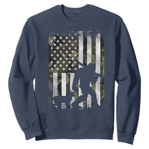 Bigfoot Deer Hunting Sweatshirt Camo US Flag Deer Elk Buck Hunting Hunter Dad TS10 Navy Print Your Wear