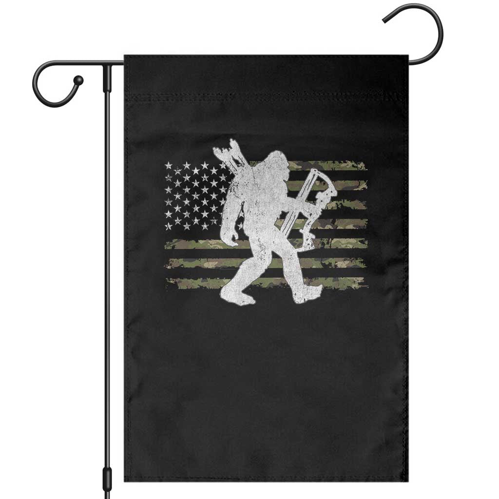 Bow Hunting Archer Bigfoot Garden Flag Sasquatch Camo US Flag Hunter Dad TS10 Black Print Your Wear