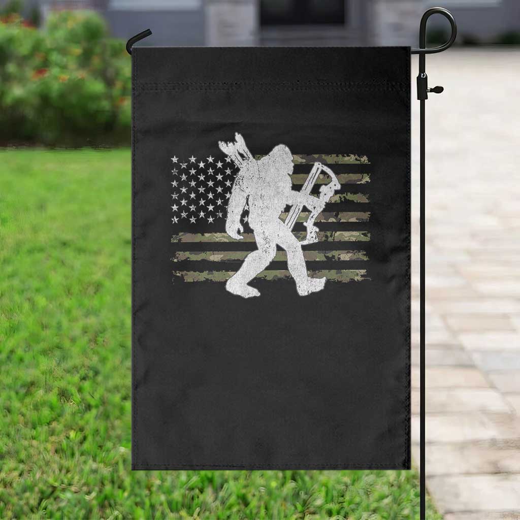 Bow Hunting Archer Bigfoot Garden Flag Sasquatch Camo US Flag Hunter Dad TS10 Print Your Wear