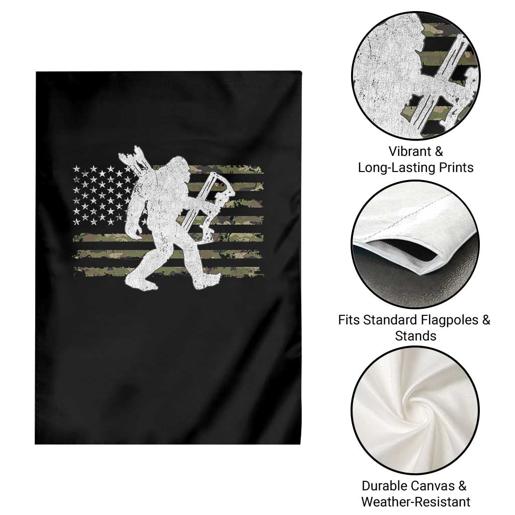 Bow Hunting Archer Bigfoot Garden Flag Sasquatch Camo US Flag Hunter Dad TS10 Print Your Wear