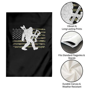 Bow Hunting Archer Bigfoot Garden Flag Sasquatch Camo US Flag Hunter Dad TS10 Print Your Wear