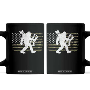 Bow Hunting Archer Bigfoot Coffee Mug Sasquatch Camo US Flag Hunter Dad TS10 Black Print Your Wear