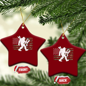 Bow Hunting Archer Bigfoot Ceramic Ornament Sasquatch Camo US Flag Hunter Dad TS10 Print Your Wear