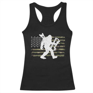 Bow Hunting Archer Bigfoot Racerback Tank Top Sasquatch Camo US Flag Hunter Dad TS10 Black Print Your Wear
