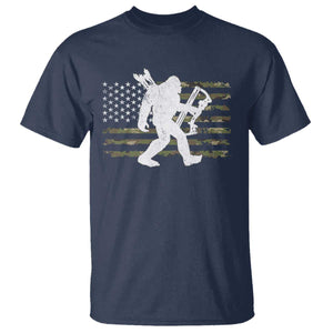 Bow Hunting Archer Bigfoot T Shirt Sasquatch Camo US Flag Hunter Dad TS10 Navy Print Your Wear