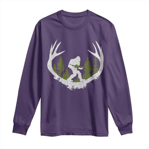 Bigfoot Gun Owner Long Sleeve Shirt Retro Deer Hunting Sasquatch Hunter Dad TS10 Purple Print Your Wear