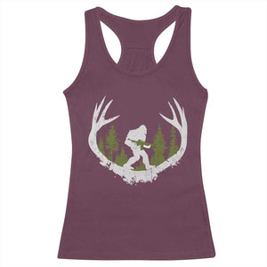 Bigfoot Gun Owner Racerback Tank Top Retro Deer Hunting Sasquatch Hunter Dad TS10 Maroon Print Your Wear