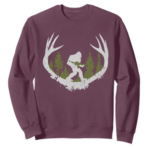 Bigfoot Gun Owner Sweatshirt Retro Deer Hunting Sasquatch Hunter Dad TS10 Maroon Print Your Wear