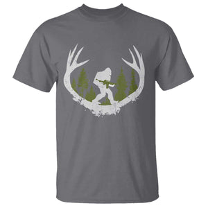 Bigfoot Gun Owner T Shirt Retro Deer Hunting Sasquatch Hunter Dad TS10 Charcoal Print Your Wear