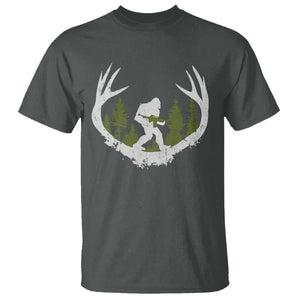 Bigfoot Gun Owner T Shirt Retro Deer Hunting Sasquatch Hunter Dad TS10 Dark Heather Print Your Wear