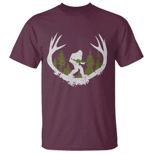Bigfoot Gun Owner T Shirt Retro Deer Hunting Sasquatch Hunter Dad TS10 Maroon Print Your Wear