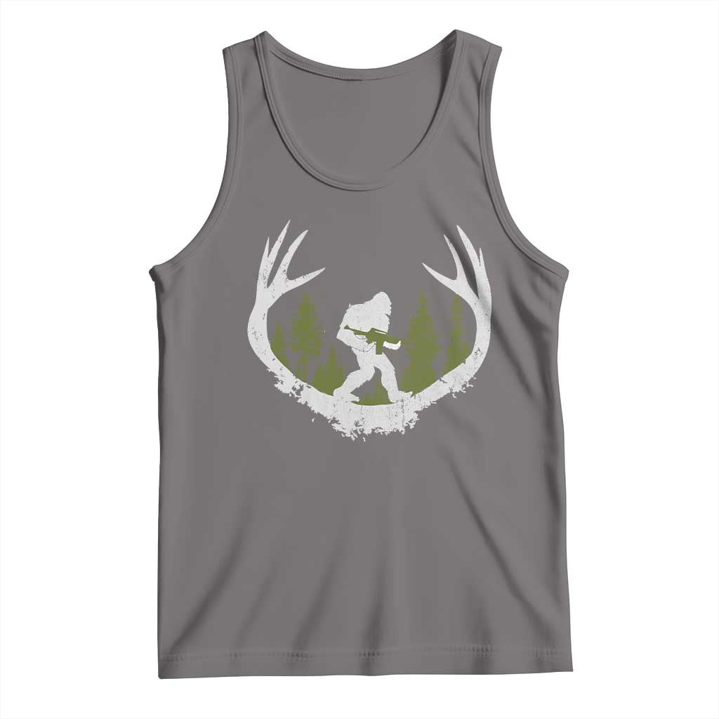 Bigfoot Gun Owner Tank Top Retro Deer Hunting Sasquatch Hunter Dad TS10 Deep Heather Print Your Wear