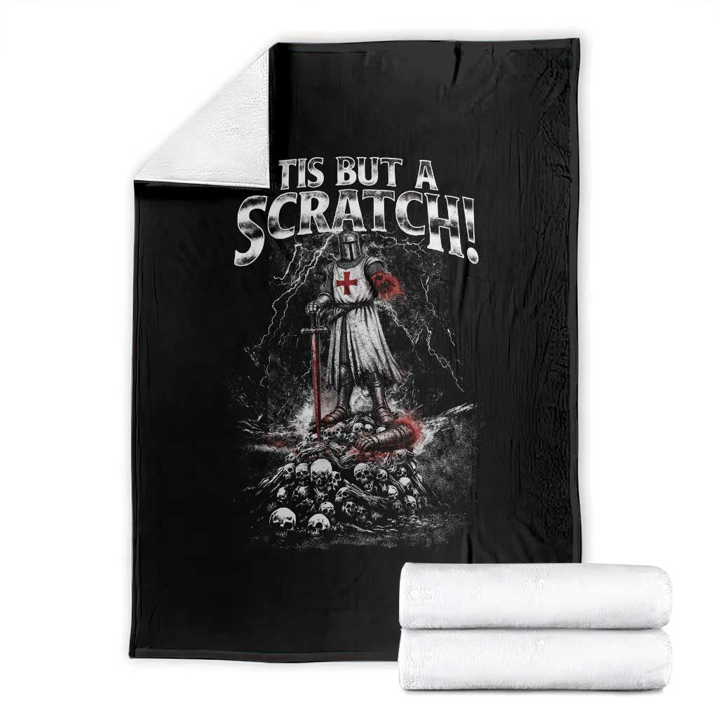 Funny Tis But A Scratch Medieval Warrior Knight Throw Blanket Funny Gift Sarcastic Quote TS10 Black Print Your Wear