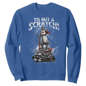 Funny Tis But A Scratch Medieval Warrior Knight Sweatshirt Funny Gift Sarcastic Quote TS10 Royal Blue Print Your Wear