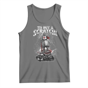 Funny Tis But A Scratch Medieval Warrior Knight Tank Top Funny Gift Sarcastic Quote TS10 Black Heather Print Your Wear