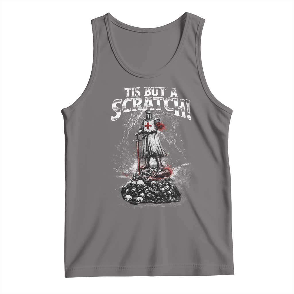 Funny Tis But A Scratch Medieval Warrior Knight Tank Top Funny Gift Sarcastic Quote TS10 Deep Heather Print Your Wear