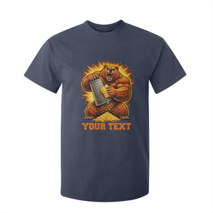 Personalized BF Angry Bear Grating Cheese T Shirt For Kid Custom Text Football Fans TS10 Navy Print Your Wear