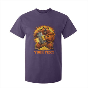 Personalized BF Angry Bear Grating Cheese T Shirt For Kid Custom Text Football Fans TS10 Purple Print Your Wear